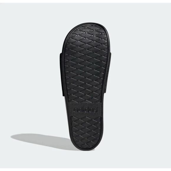 NWT ADIDAS Slides Adilette Comfort Black White Stripes Unisex Men’s 5 Women’s 6 - Picture 4 of 9